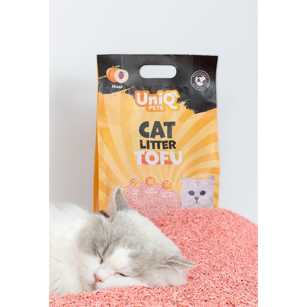 Uniq Βιοδιασπώμενο τόφου 6Lt Άμμος Γάτας PEACH Uniq Βιοδιασπώμενο τόφου 6Lt Άμμος Γάτας PEACH