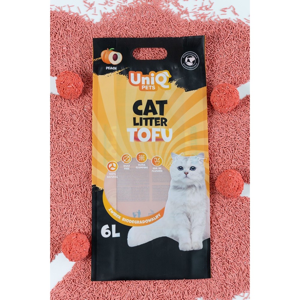Uniq Βιοδιασπώμενο τόφου 6Lt Άμμος Γάτας PEACH Uniq Βιοδιασπώμενο τόφου 6Lt Άμμος Γάτας PEACH