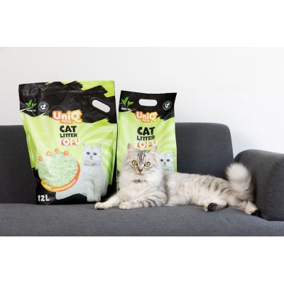 Uniq Βιοδιασπώμενο τόφου 12Lt Άμμος Γάτας GREEN TEA