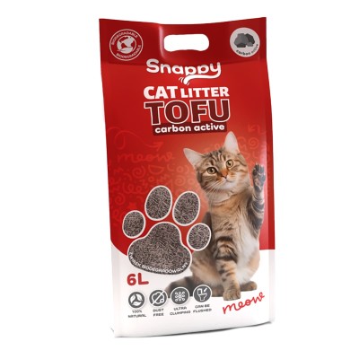Snappy Βιοδιασπώμενο τόφου 6Lt Άμμος Γάτας ACTIVE CARBON