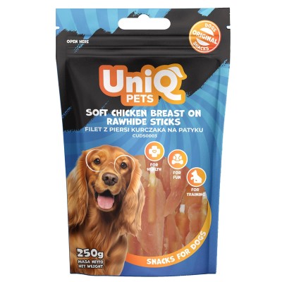 Uniq 250gr Λιχουδιά για Σκύλους Στικς από Δέρμα με Μαλακό Στήθος Κοτόπουλου Uniq 250gr Λιχουδιά για Σκύλους Στικς από Δέρμα με Μαλακό Στήθος Κοτόπουλου