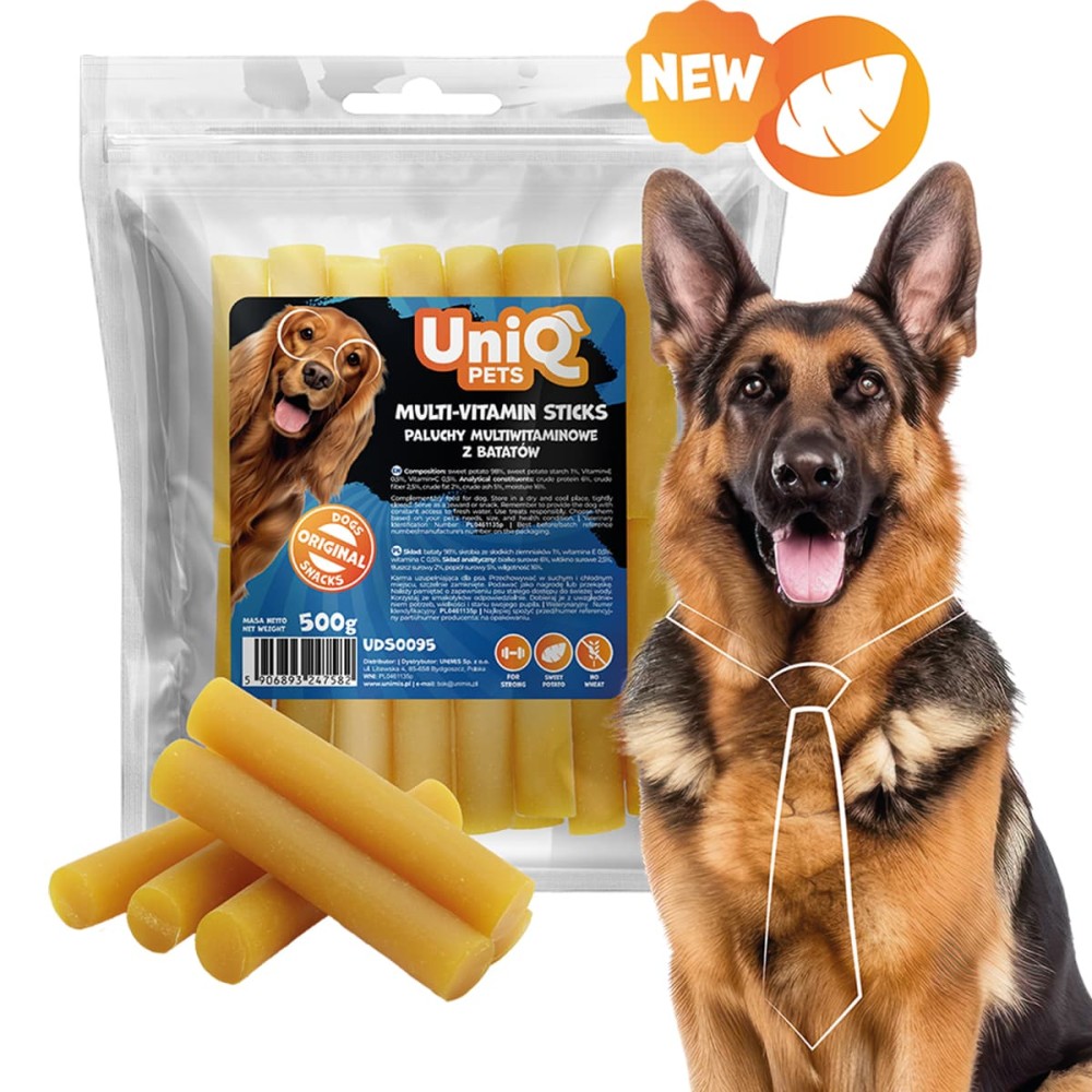 Uniq 500gr Λιχουδιά για Σκύλους με Θαλασσινά & Λαχανικά Πολυβιταμινούχα Στικς Uniq 500gr Λιχουδιά για Σκύλους με Θαλασσινά & Λαχανικά Πολυβιταμινούχα Στικς