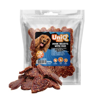 Uniq 500gr Λιχουδιά για Σκύλους Καρδιές Πάπιας με Ρύζι Uniq 500gr Λιχουδιά για Σκύλους Καρδιές Πάπιας με Ρύζι