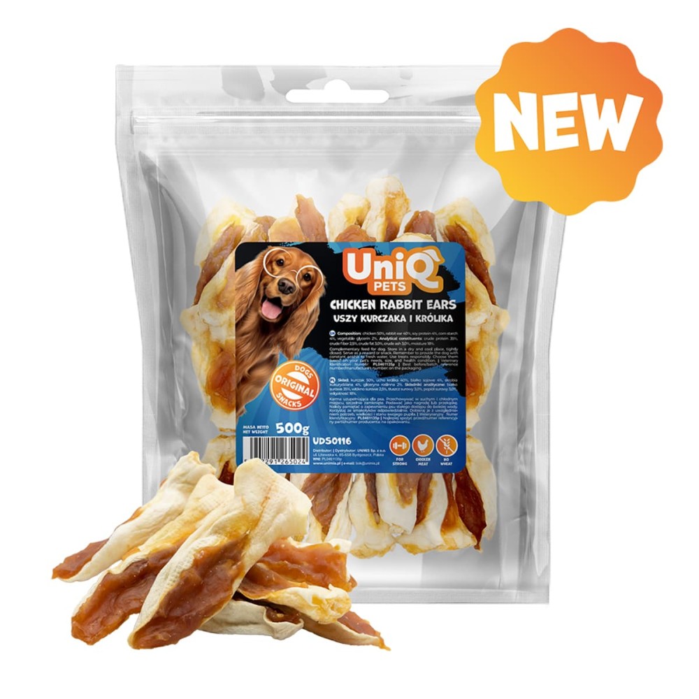 Uniq 500gr Λιχουδιά για Σκύλους Αυτιά Κουνελιού με Κοτόπουλο Uniq 500gr Λιχουδιά για Σκύλους Αυτιά Κουνελιού με Κοτόπουλο