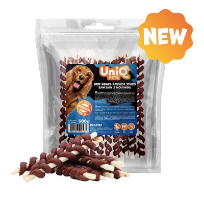 Uniq 500gr Λιχουδιά για Σκύλους Στικς από Δέρμα Τυλιγμένα με Μοσχάρι Uniq 500gr Λιχουδιά για Σκύλους Στικς από Δέρμα Τυλιγμένα με Μοσχάρι