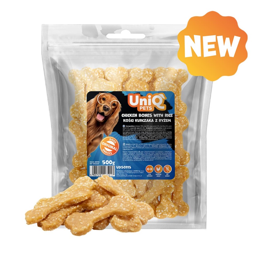 Uniq 500gr Λιχουδιά για Σκύλους Μαλακά Κόκκαλα με Ρύζι και Κοτόπουλο Uniq 500gr Λιχουδιά για Σκύλους Μαλακά Κόκκαλα με Ρύζι και Κοτόπουλο