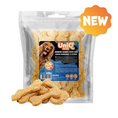 Uniq 500gr Λιχουδιά για Σκύλους Μαλακά Κόκκαλα με Ρύζι και Κοτόπουλο Uniq 500gr Λιχουδιά για Σκύλους Μαλακά Κόκκαλα με Ρύζι και Κοτόπουλο