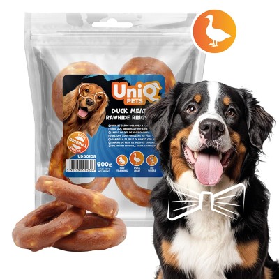Uniq 500gr Λιχουδιά για Σκύλους Δαχτυλίδια από Δέρμα Τυλιγμένα με Πάπια 12εκ Uniq 500gr Λιχουδιά για Σκύλους Δαχτυλίδια από Δέρμα Τυλιγμένα με Πάπια 12εκ