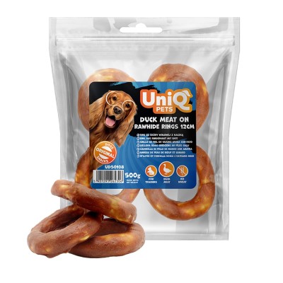 Uniq 500gr Λιχουδιά για Σκύλους Δαχτυλίδια από Δέρμα Τυλιγμένα με Πάπια 12εκ Uniq 500gr Λιχουδιά για Σκύλους Δαχτυλίδια από Δέρμα Τυλιγμένα με Πάπια 12εκ