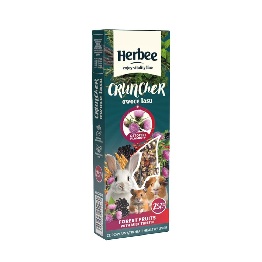 Herbee Cruncher 115gr Τροφή για Τρωκτικά και Κουνέλια με Φρούτα του Δάσους και Γαϊδουράγκαθο