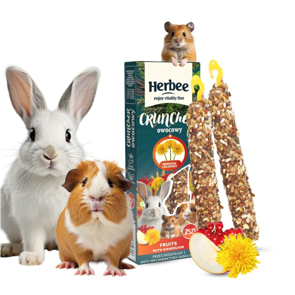 Herbee Cruncher 115gr Τροφή για Τρωκτικά και Κουνέλια με Φρούτα και Πικραλίδα