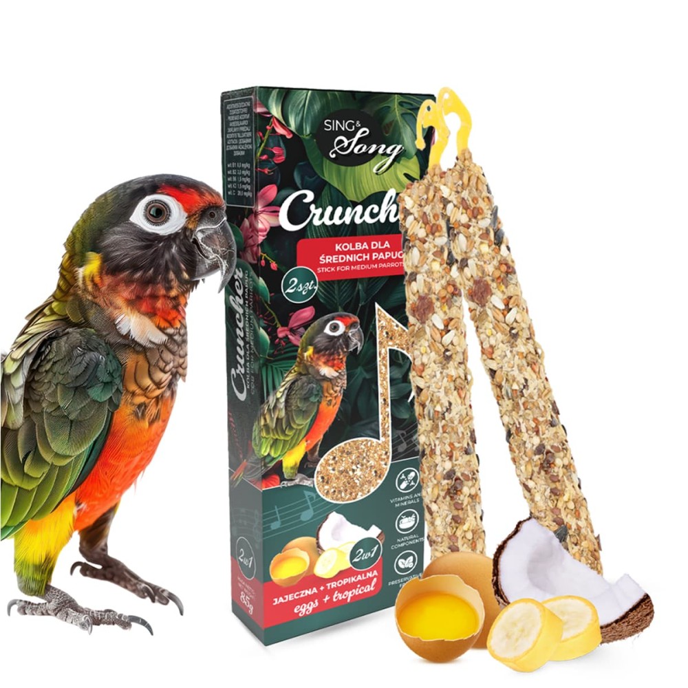 SING&SONG CRUNCHER 85gr Τροφή για Μεσαίου Μεγέθους Παπαγάλους με Αυγό και Τροπικά Φρούτα