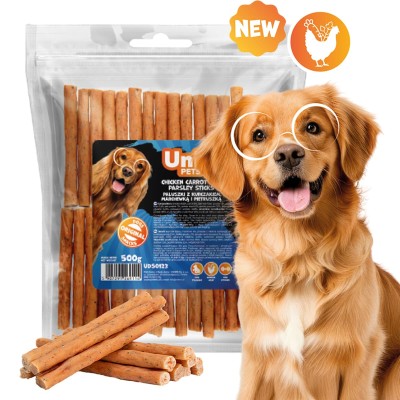 Uniq 500gr Λιχουδιά για Σκύλους Στικς με Κοτόπουλο, Καρότο και Μαϊντανό
