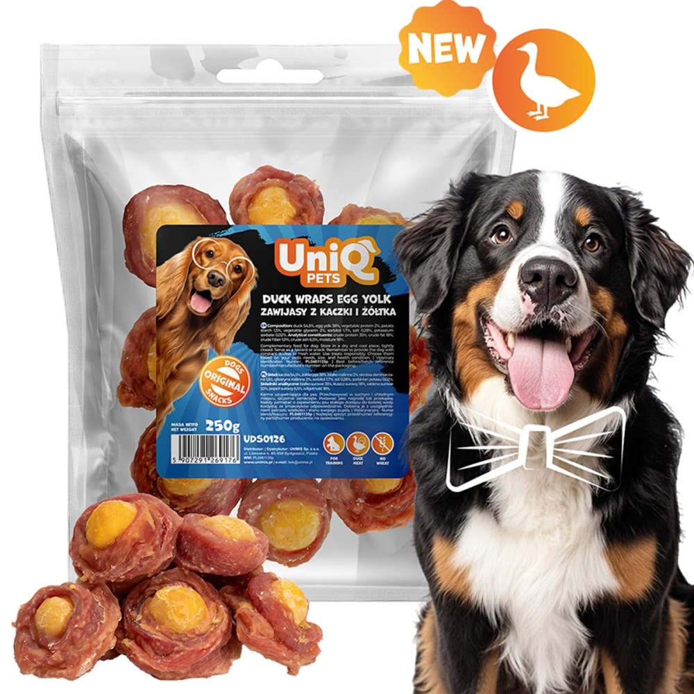 Uniq 250gr Λιχουδιά για Σκύλους Κρόκος Αυγού Τυλιγμένος με Πάπια