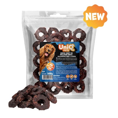 Uniq 500gr Λιχουδιά για Σκύλους με Κρέας Αλόγου σε Δαχτύλιους Κολλαγόνου 5cm