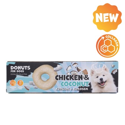 Uniq 50gr Λιχουδιά για Σκύλους Donut Κολλαγόνου με Κοτόπουλο και Καρύδα 7εκ. 10τμχ