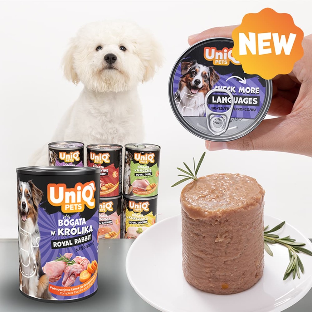 Uniq Πατέ 375gr για Ενήλικους Σκύλους με Κουνέλι