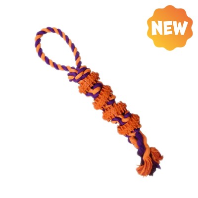 Uniq Παιχνίδι για Σκύλους από Σχοινί και Πλαστικούς Δίσκους Μασητικούς Με Γεύση Μέντα Πορτοκαλί 38εκ.