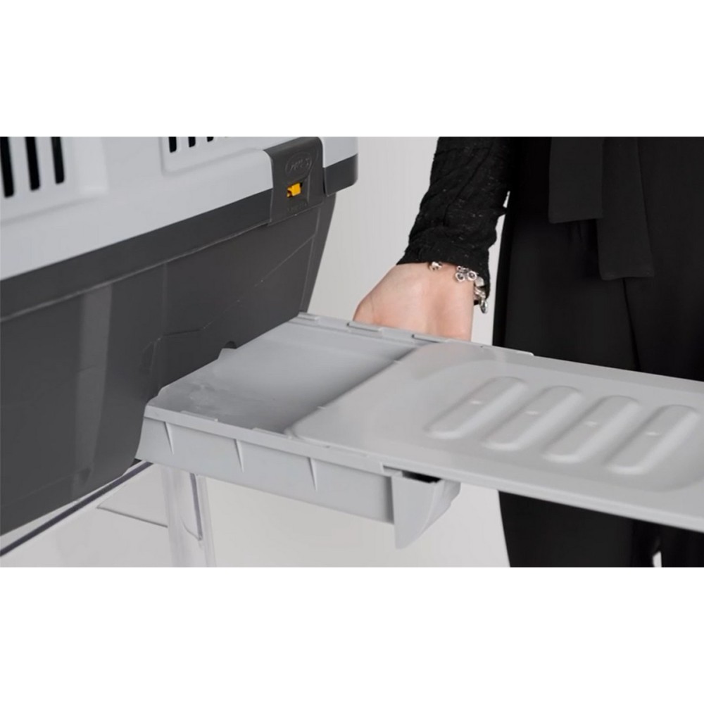 Uniq Pets Κλουβί Μεταφοράς Γάτας Για Ταξίδι Χωρίς Bpa (Δισφαινόλη) Γκρι με Λεκάνη Άμμου Γάτας