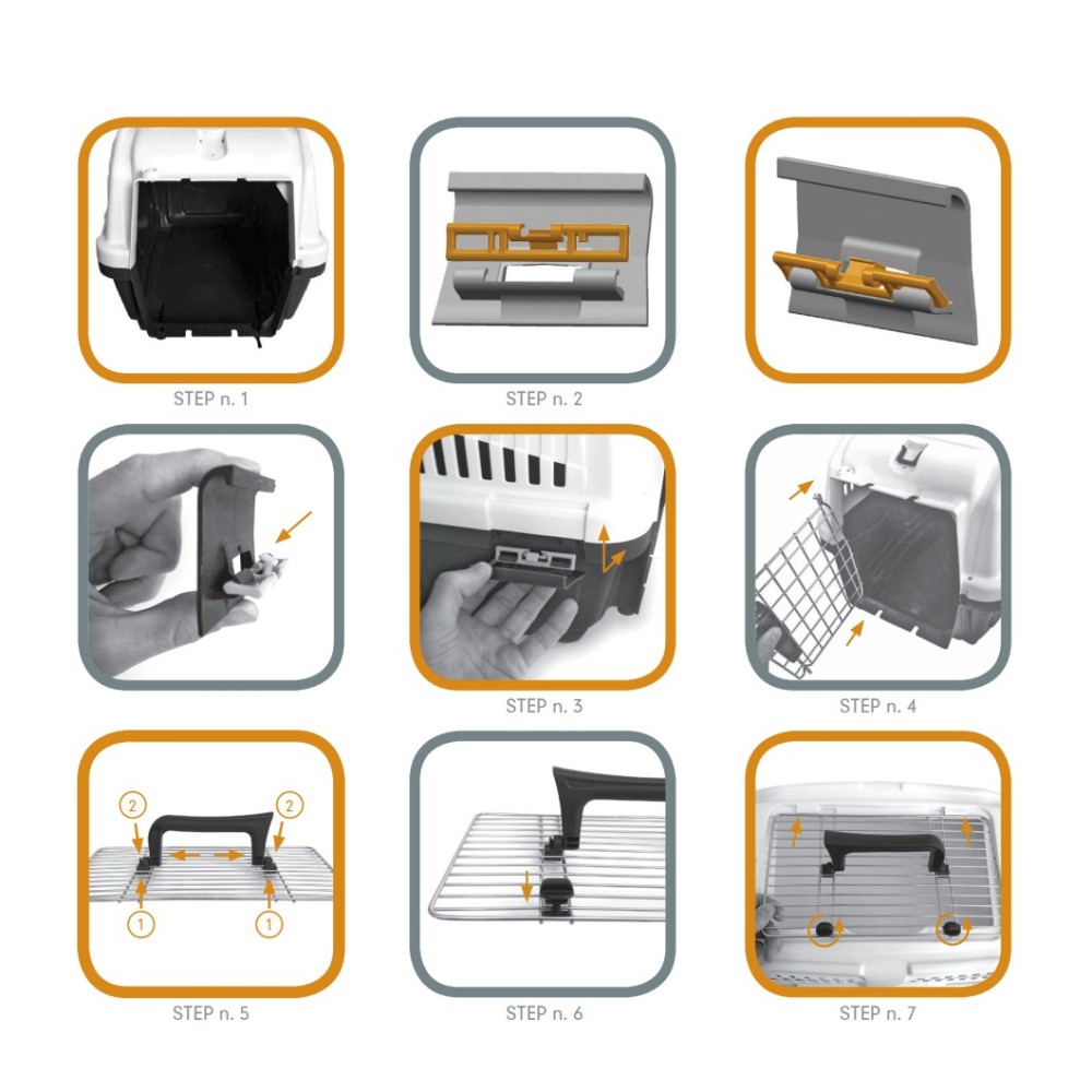 Uniq Pets Κλουβί Μεταφοράς Skudo Fly 2 Ανοιγόμενο Γκρι