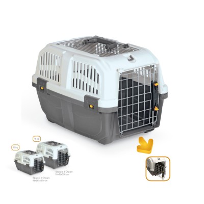 Uniq Pets Κλουβί Μεταφοράς Skudo Fly 1 Ανοιγόμενο Iata Γκρι