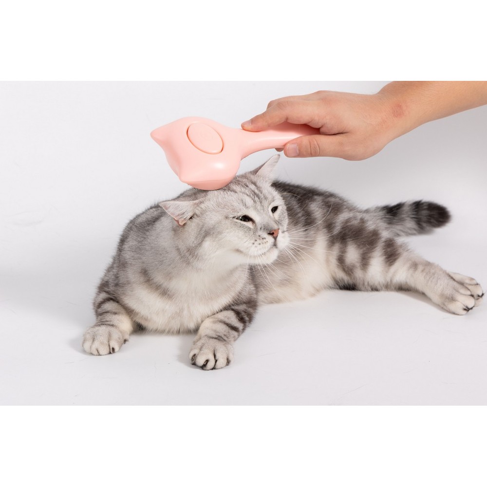 Uniq Pets Χτένα Γάτας Περιποίησης σε Σχήμα Γάτας Ροζ