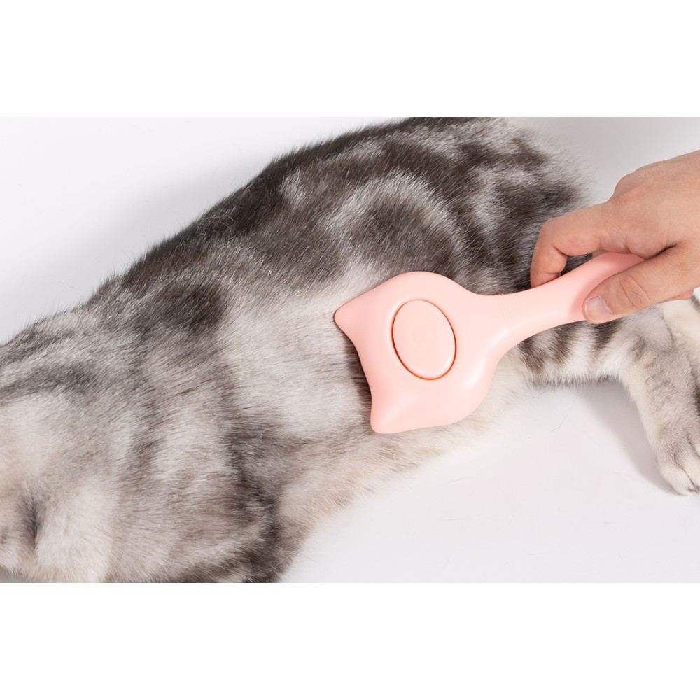 Uniq Pets Χτένα Γάτας Περιποίησης σε Σχήμα Γάτας Ροζ