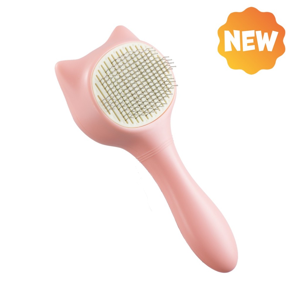 Uniq Pets Χτένα Γάτας Περιποίησης σε Σχήμα Γάτας Ροζ