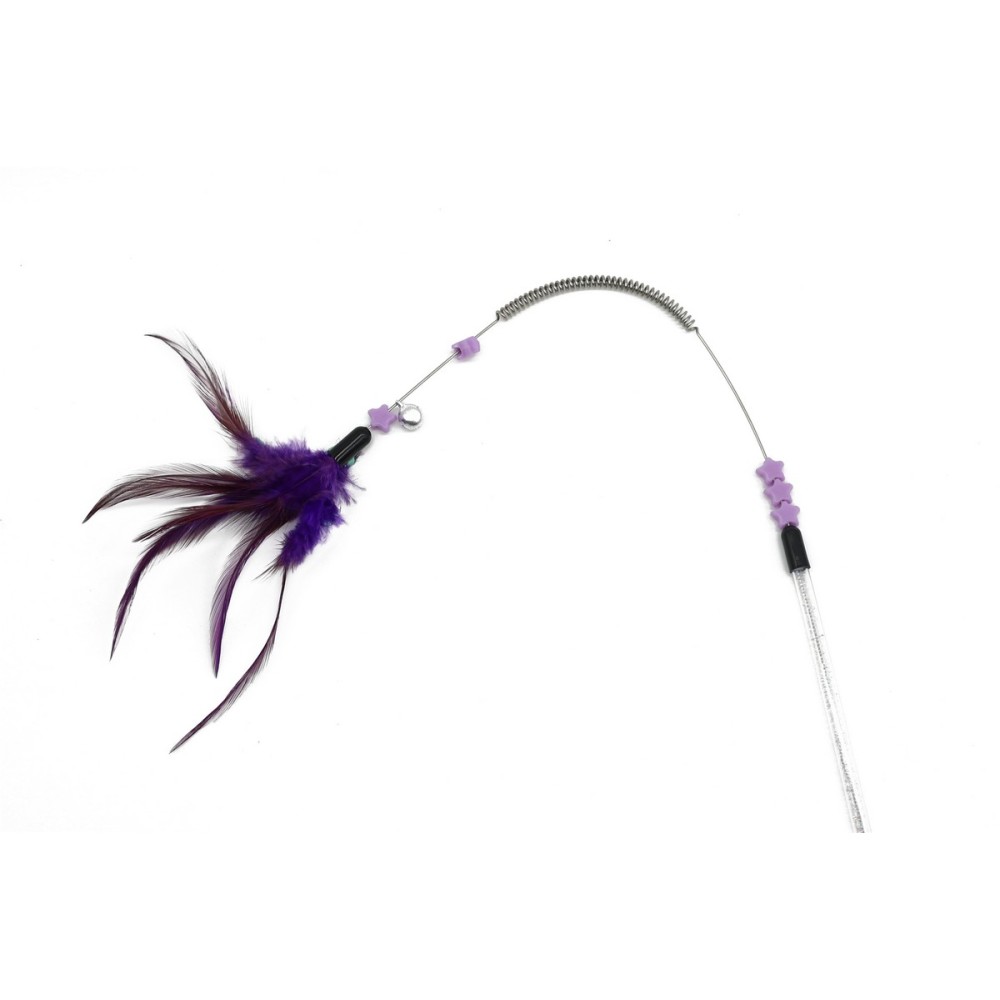 Uniq Pets Παιχνίδι Γάτας Swishy Ράβδος με Πολύχρωμο Φτερό και Ελατήριο