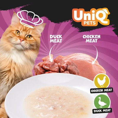 Uniq Yummy Soup 60gr για Γάτες με Κοτόπουλο και Πάπια σε Τασάκι 6τμχ