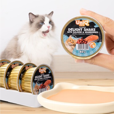 Uniq Delight Shake 60gr για Γάτες με Σολομό και Κράνμπερι σε Τασάκι 6τμχ