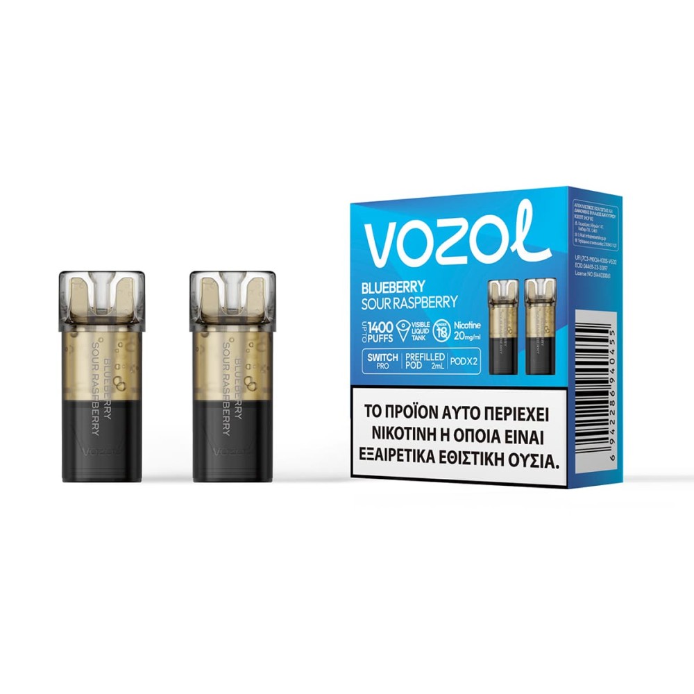 Vozol Switch Pro 700 Προγεμισμένα Pods Blueberry Sour Raspberry 2 τεμ