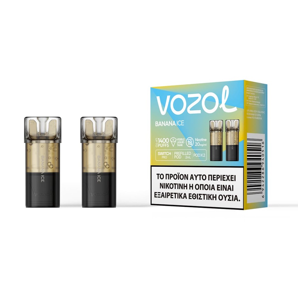 Vozol Switch Pro 700 Προγεμισμένα Pods Banana Ice 2 τεμ