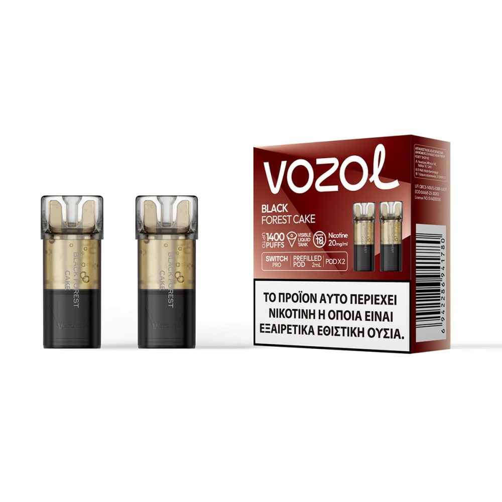 Vozol Switch Pro 700 Προγεμισμένα Pods Black Forest Cake 2 τεμ