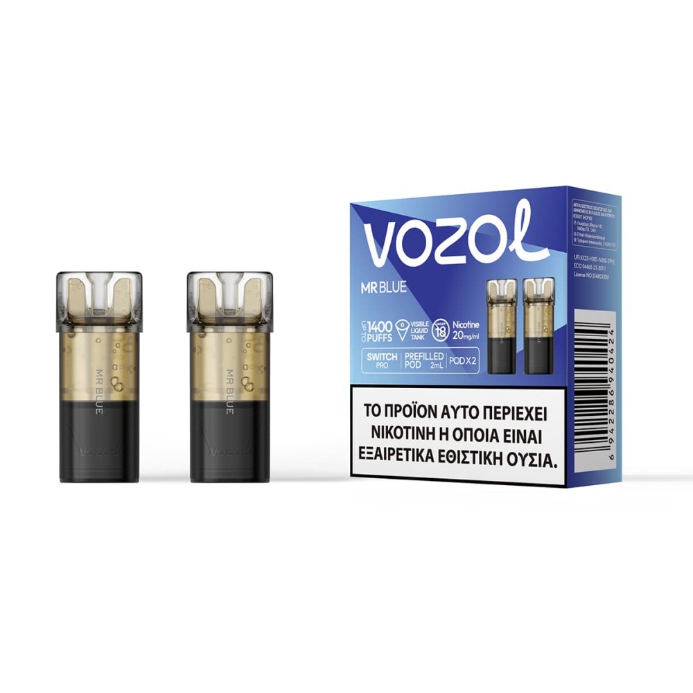 Vozol Switch Pro 700 Προγεμισμένα Pods Mr Blue 2 τεμ