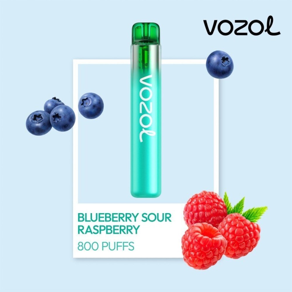 Vozol Neon 800 Vape μιας χρήσης 2ml 2% mg 800 puffs Blueberry Sour Raspberry