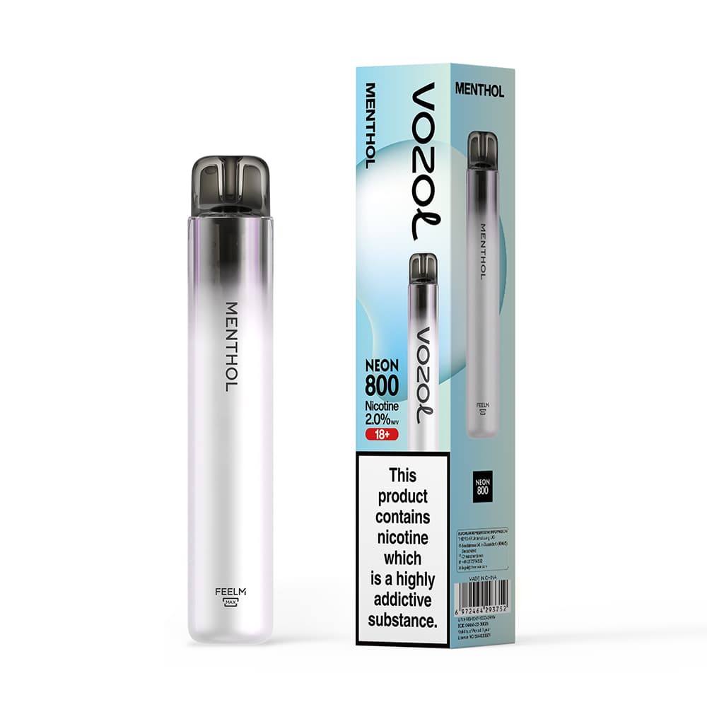 Vozol Neon 800 Vape μιας χρήσης 2ml 2% mg 800 puffs Menthol