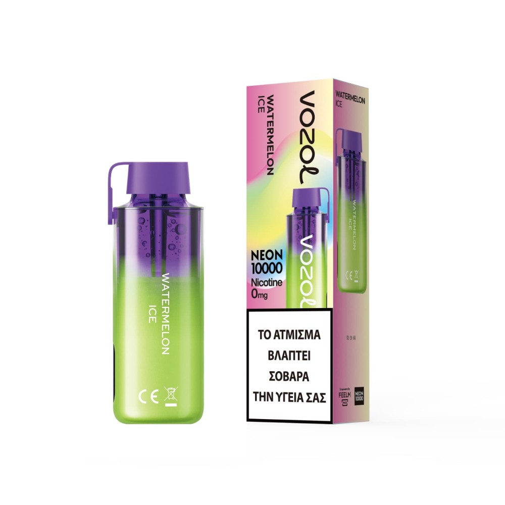 Vozol Neon 10000 Vape μιας χρήσης 10ml 0% nic 10000 puffs Watermelon Ice